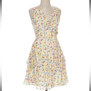Banana Republic Floral V-Neck Mini Dress, 0